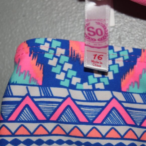 Multi Color 2 Pcs SO Bikini Swimsuit Size 16 - Picture 5 of 11